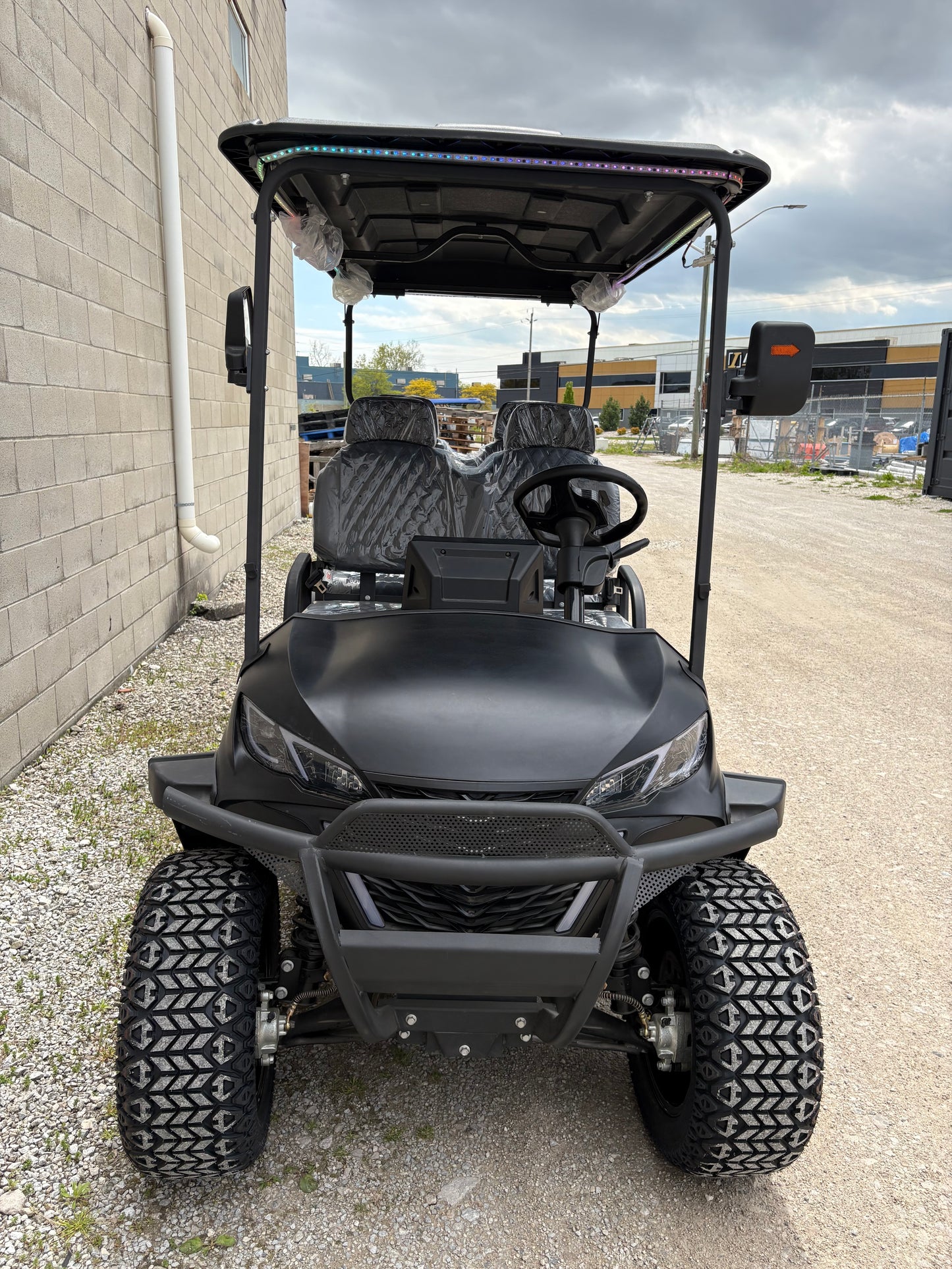 Electric Golf Cart - 4 Forward Facing Seats - Matte Black