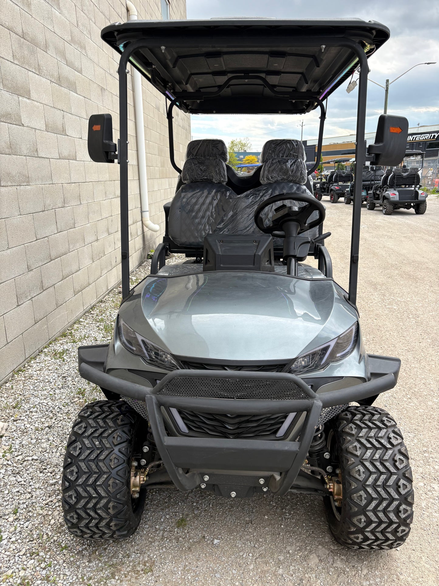 Electric Golf Cart - 2+2 Seats - Blue/Gray