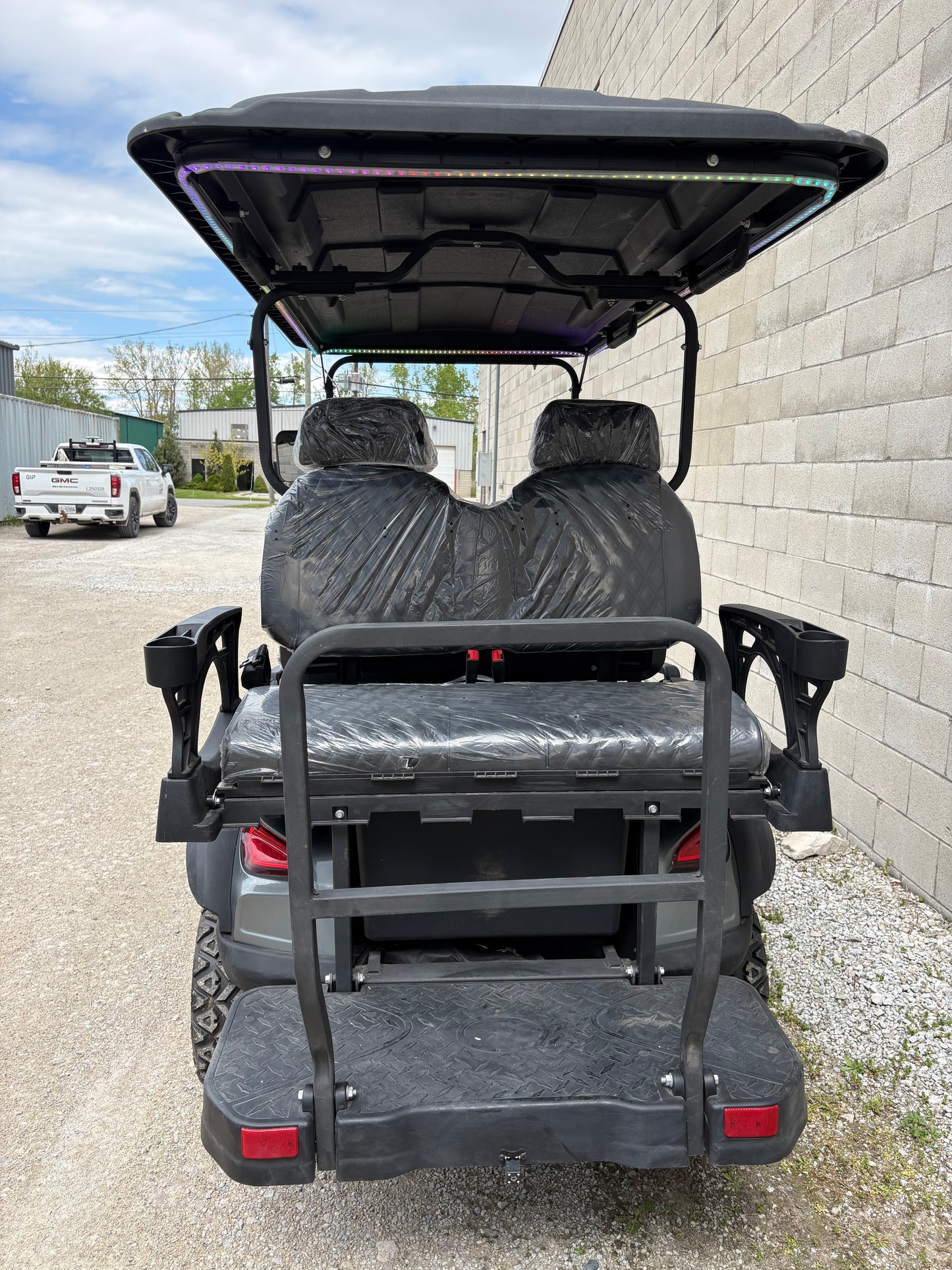 Electric Golf Cart - 2+2 Seats - Blue/Gray