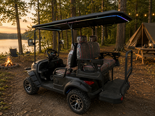 Electric Golf Cart - 2+2 Seats - Matte Black