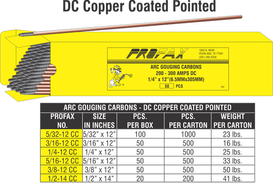 W22-033-003X CARBONS 50BX    Part # 3/16-12CC