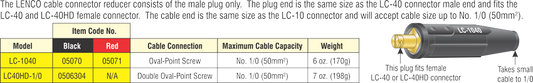 LC-1040 Black Part # LC-1040